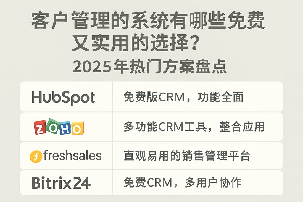 客户管理的系统有哪些免费又实用的选择？2025年热门方案盘点