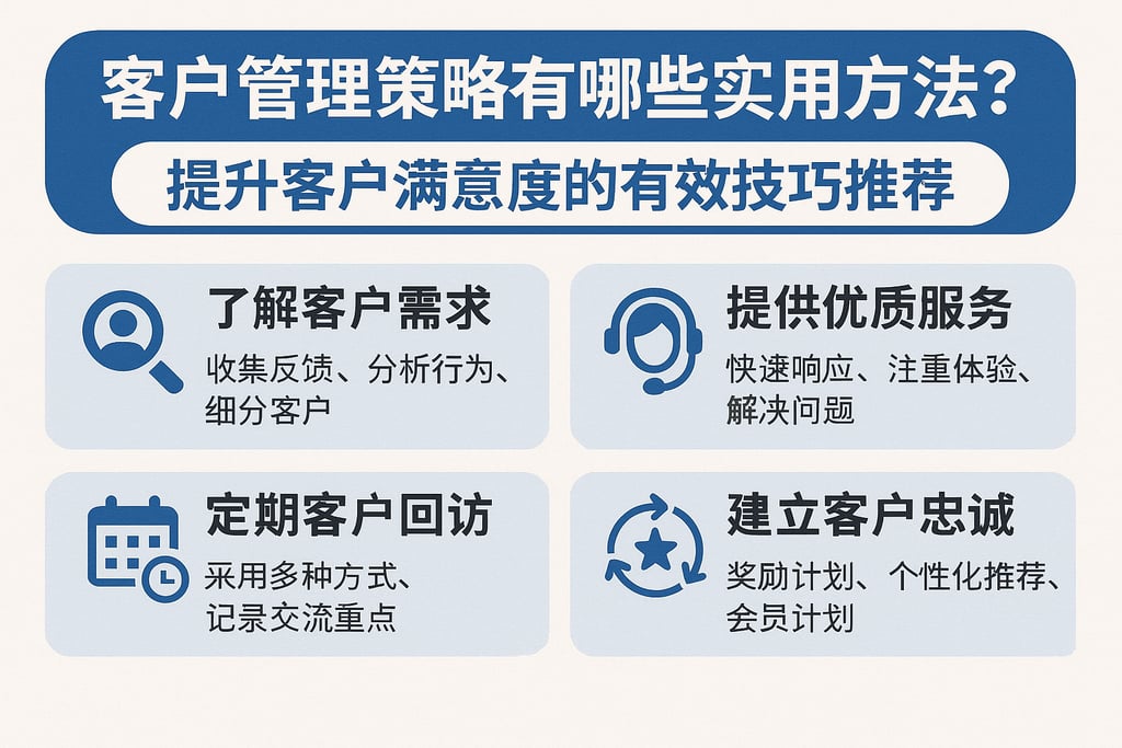 客户管理策略有哪些实用方法？提升客户满意度的有效技巧推荐