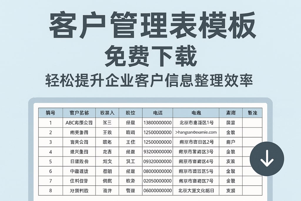 客户管理表模板免费下载，轻松提升企业客户信息整理效率