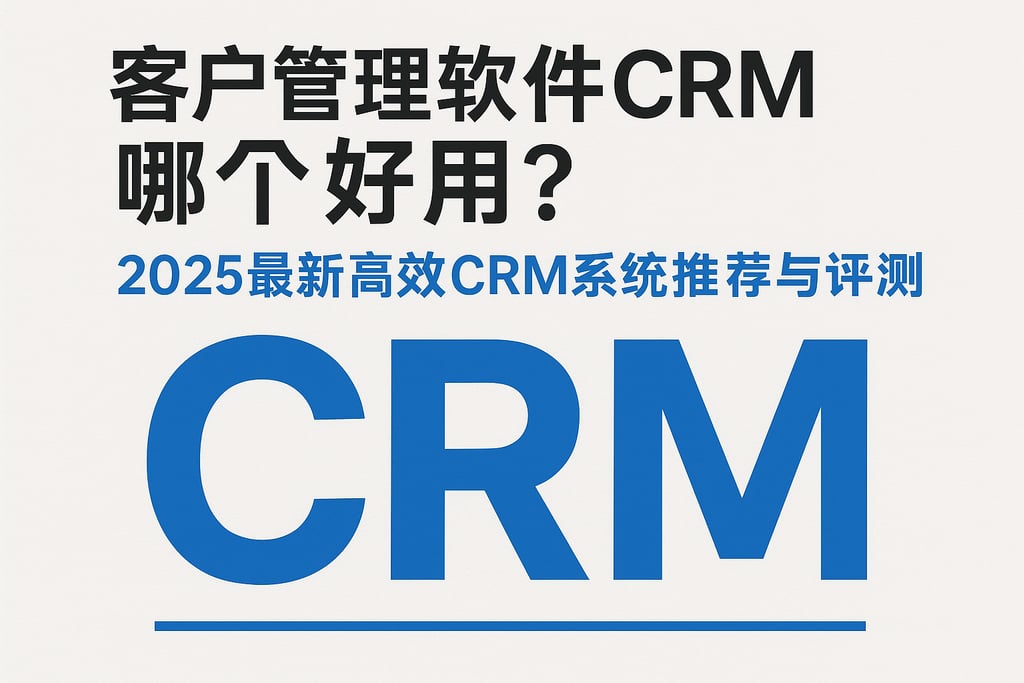 客户管理软件crm哪个好用？2025最新高效CRM系统推荐与评测