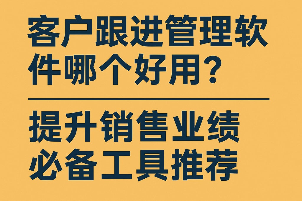 客户跟进管理软件哪个好用？提升销售业绩必备工具推荐