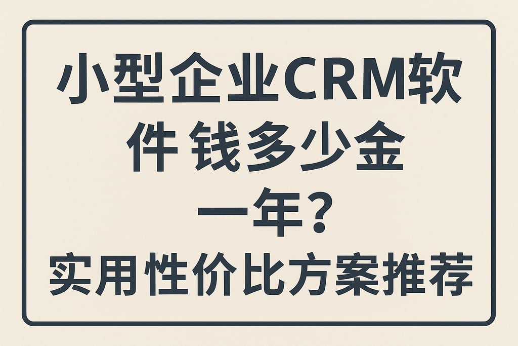 小型企业CRM软件多少钱一年？实用性价比方案推荐
