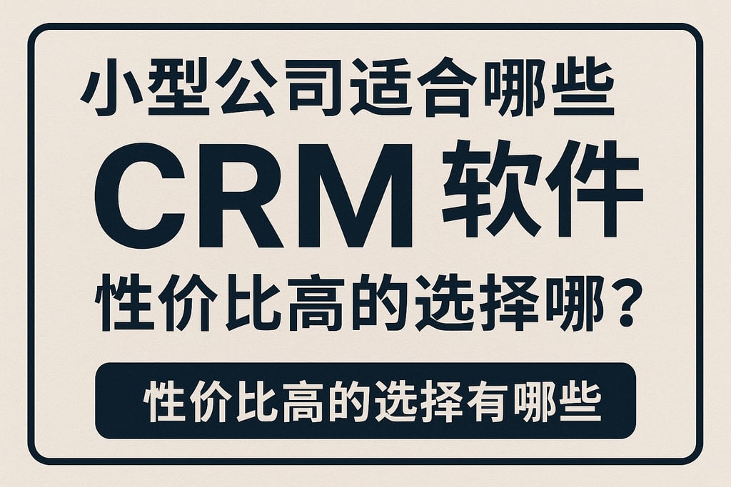 小型公司适合哪些CRM软件下载？性价比高的选择有哪些