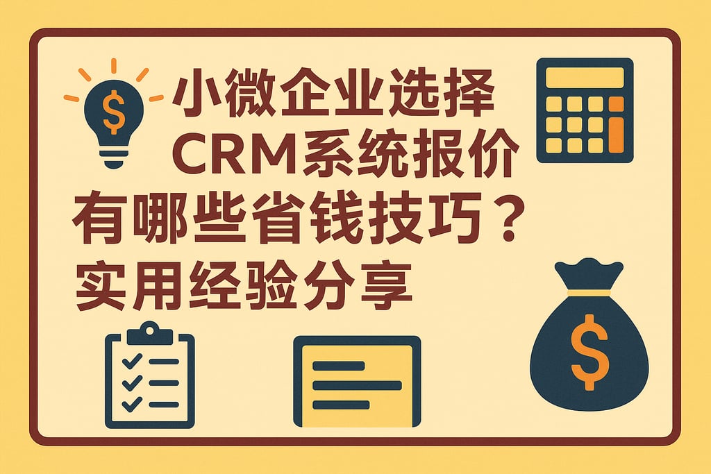 小微企业选择CRM系统报价有哪些省钱技巧？实用经验分享