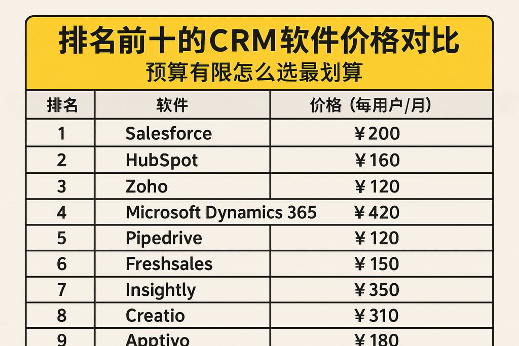 排名前十的CRM软件价格对比，预算有限怎么选最划算