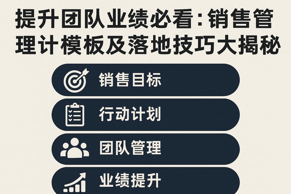 提升团队业绩必看：销售管理计划模板及落地技巧大揭秘