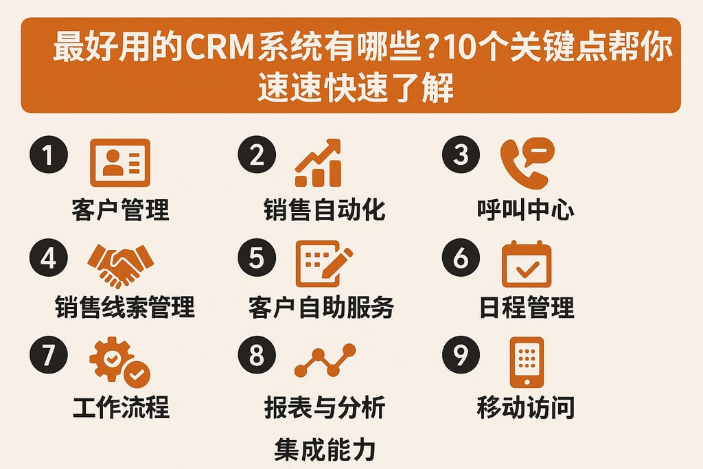 最好用的CRM系统有哪些功能？10个关键点帮你快速了解