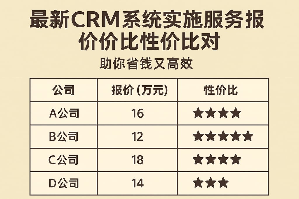 最新CRM系统实施服务报价与性价比对比，助你省钱又高效
