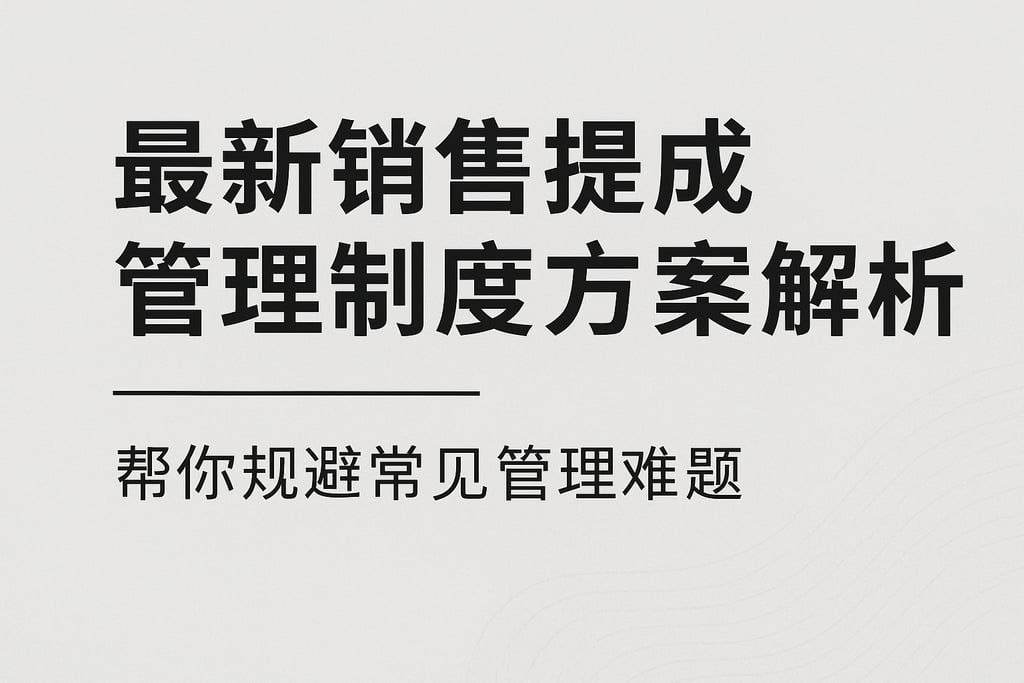 最新销售提成管理制度方案解析，帮你规避常见管理难题