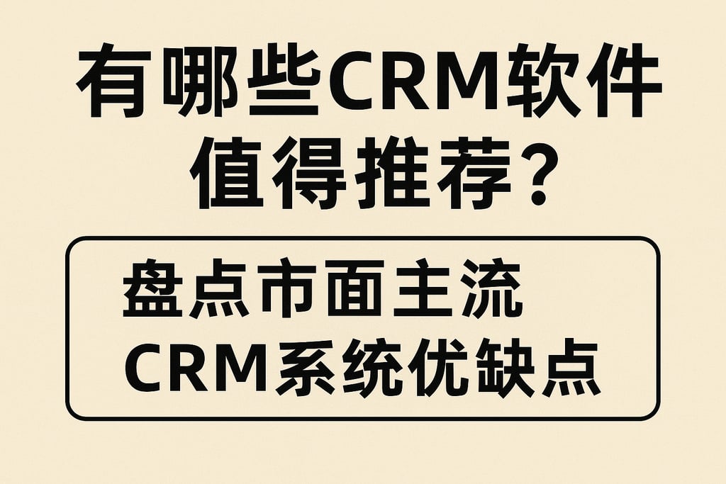 有哪些CRM软件值得推荐？盘点市面主流CRM系统优缺点