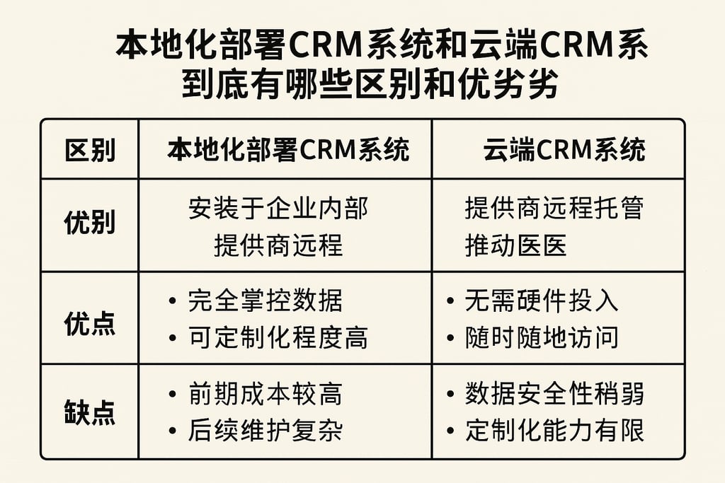 本地化部署CRM系统和云端CRM系统到底有哪些区别和优劣