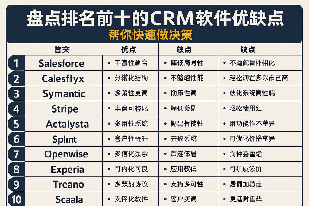 盘点排名前十的CRM软件优缺点，帮你快速做决策