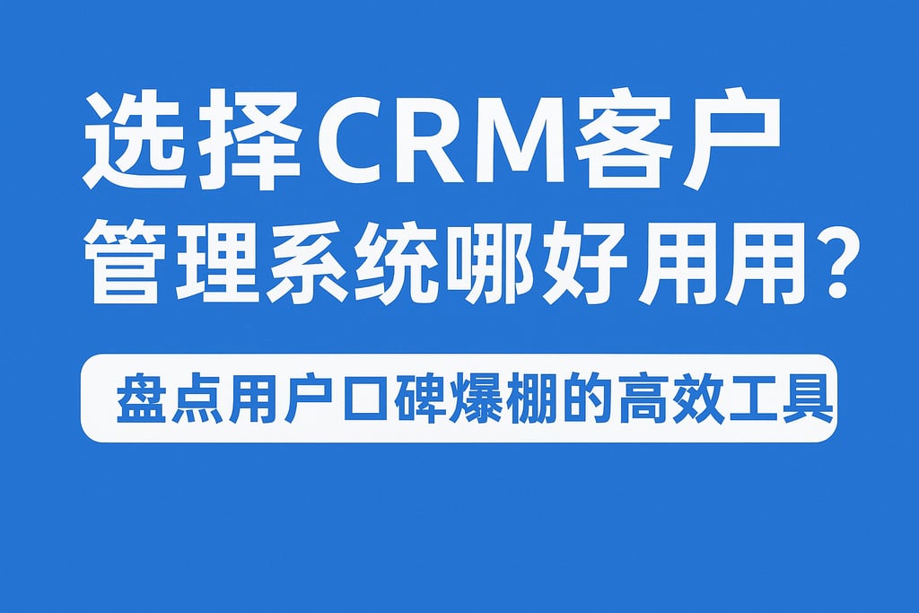 选择crm客户管理系统哪个好用？盘点用户口碑爆棚的高效工具