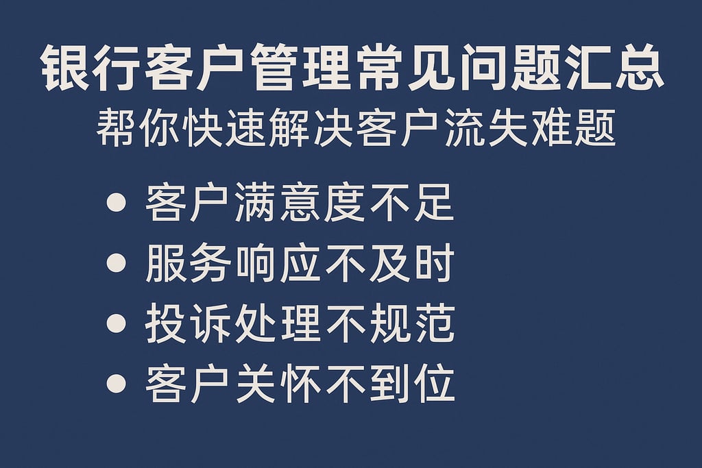 银行客户管理常见问题汇总，帮你快速解决客户流失难题
