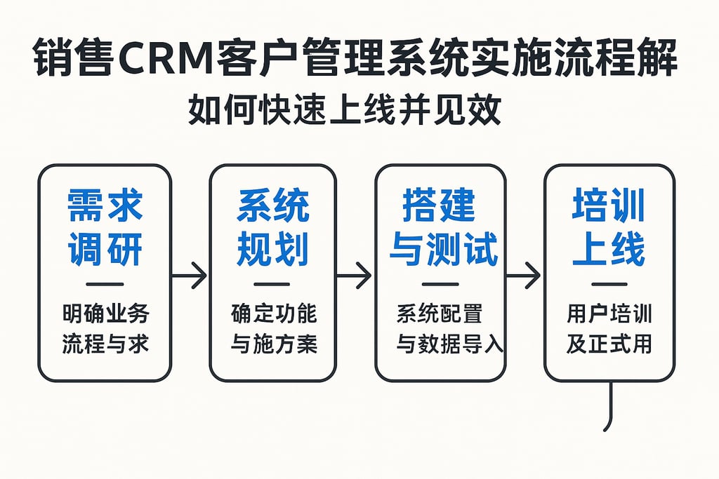 销售crm客户管理系统实施流程详解，如何快速上线并见效