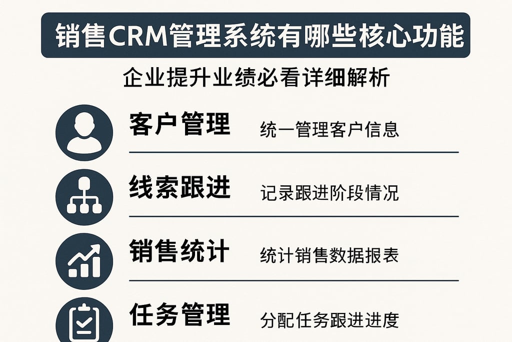 销售crm管理系统有哪些核心功能？企业提升业绩必看详细解析