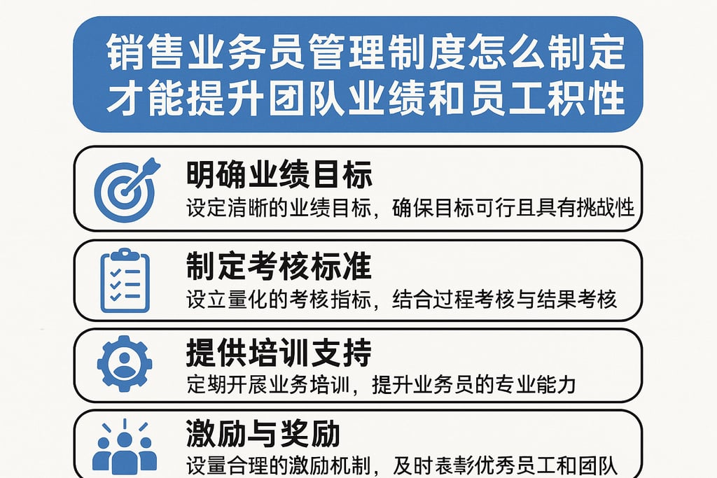 销售业务员管理制度怎么制定才能提升团队业绩和员工积极性