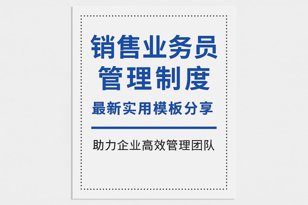 销售业务员管理制度最新实用模板分享，助力企业高效管理团队