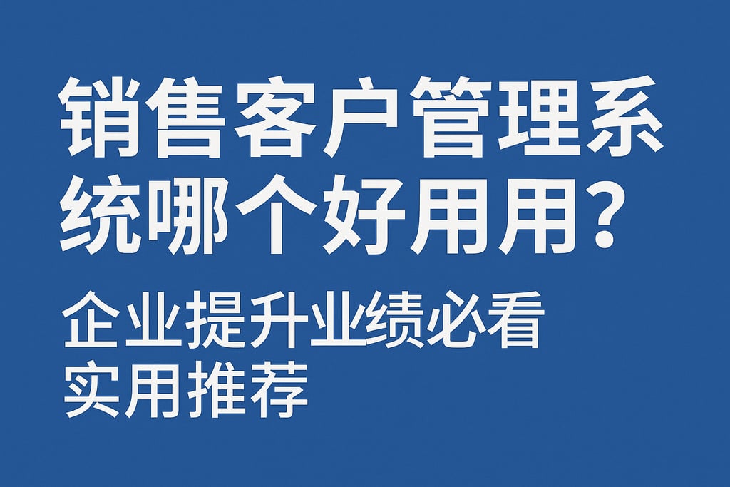 销售客户管理系统哪个好用？企业提升业绩必看实用推荐