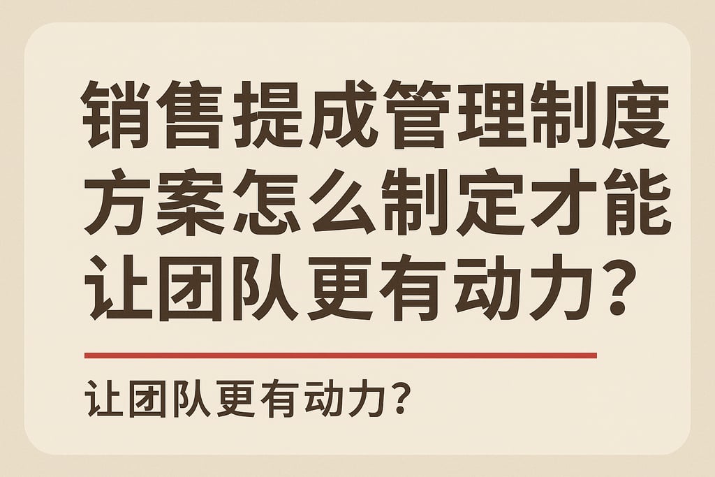 销售提成管理制度方案怎么制定才能让团队更有动力？