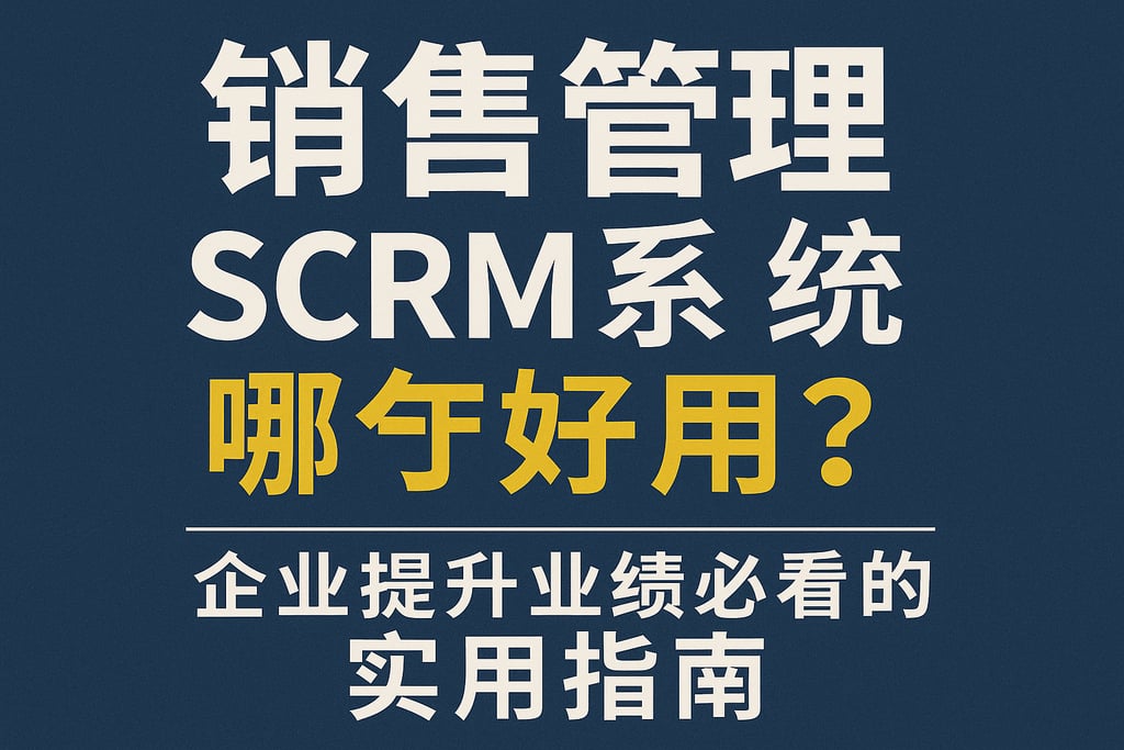 销售管理scrm系统哪个好用？企业提升业绩必看的实用指南
