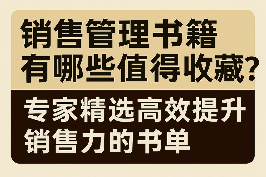 销售管理书籍有哪些值得收藏？专家精选高效提升销售力的书单