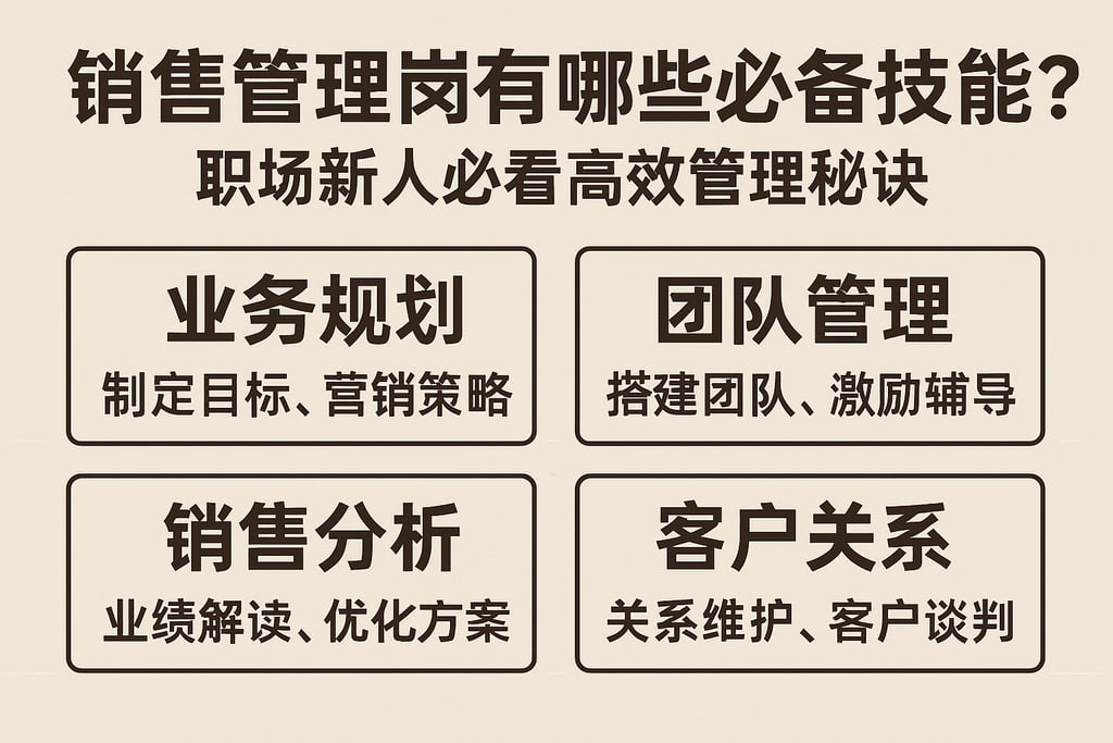 销售管理岗有哪些必备技能？职场新人必看高效管理秘诀