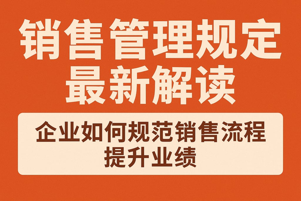 销售管理规定最新解读，企业如何规范销售流程提升业绩