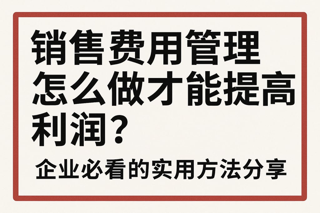 销售费用管理怎么做才能提高利润？企业必看的实用方法分享