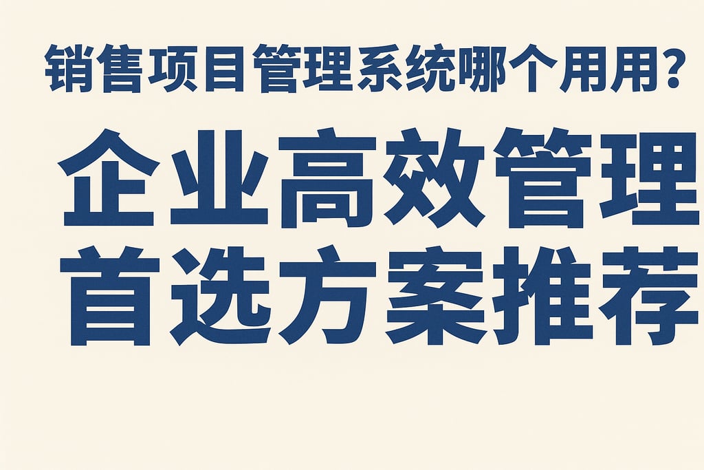 销售项目管理系统哪个好用？企业高效管理首选方案推荐