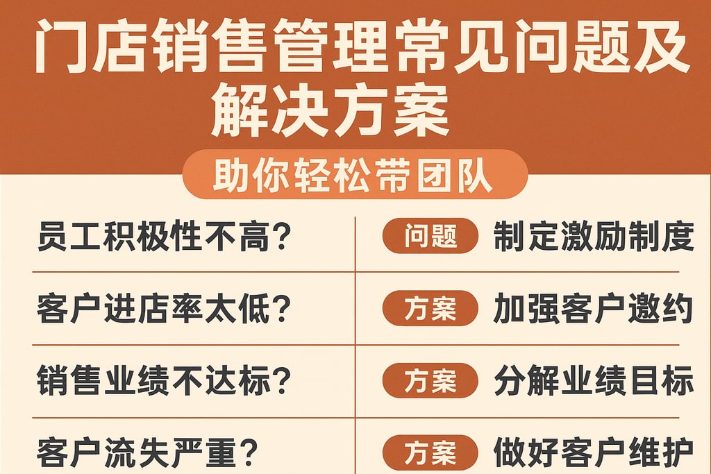 门店销售管理常见问题及解决方案，助你轻松带团队