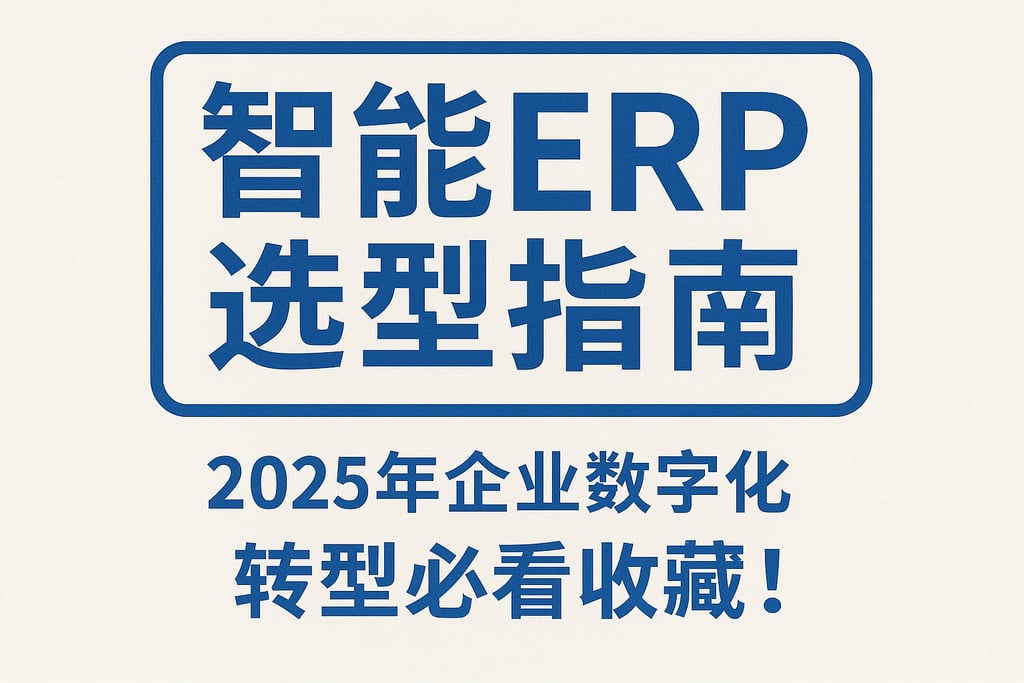 智能erp选型指南，2025年企业数字化转型必看收藏！