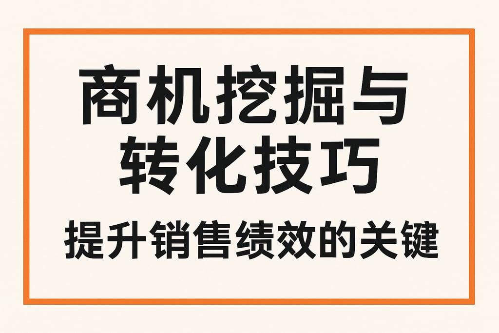 商机挖掘与转化技巧，提升销售绩效的关键