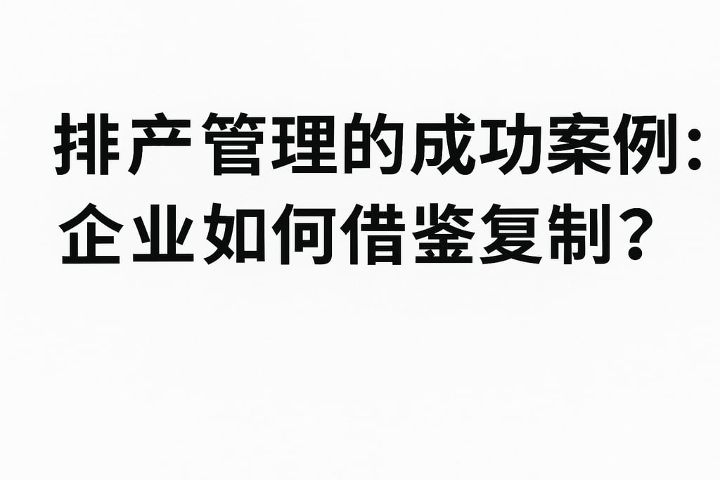 排产管理的成功案例：企业如何借鉴复制？