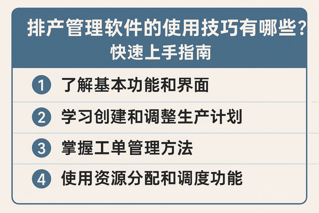 排产管理软件的使用技巧有哪些？快速上手指南