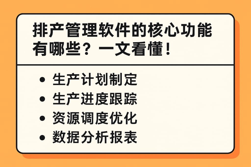 排产管理软件的核心功能有哪些？一文看懂！