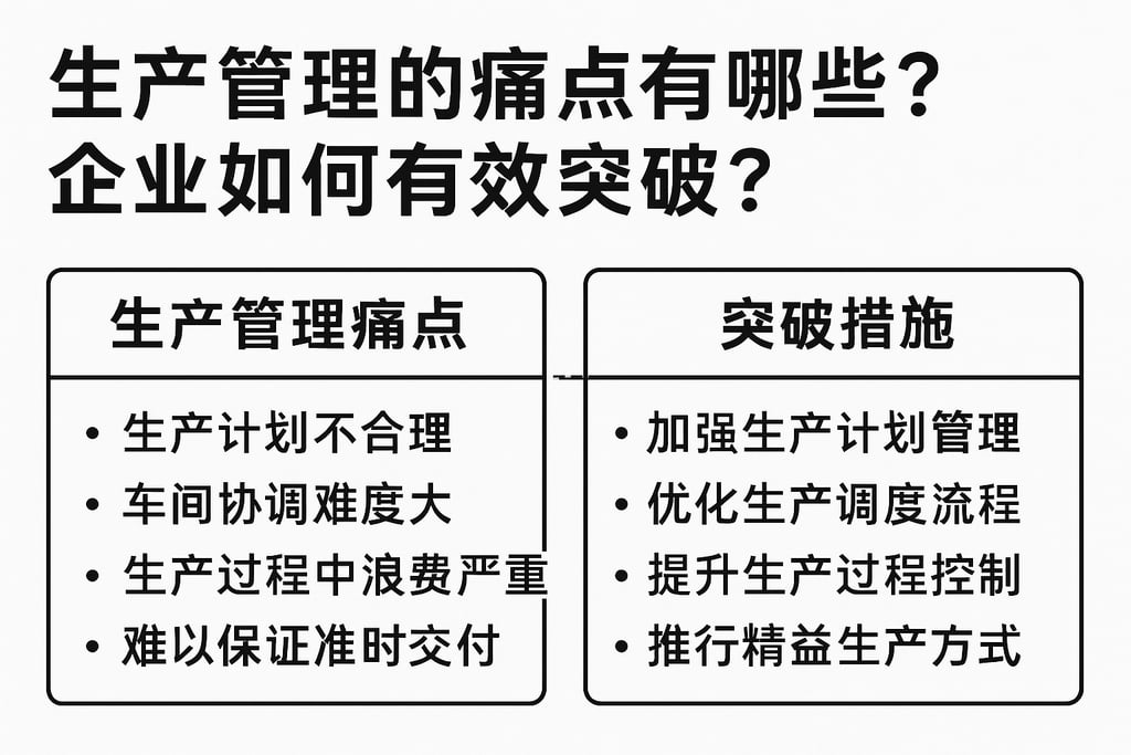 生产管理的痛点有哪些？企业如何有效突破？