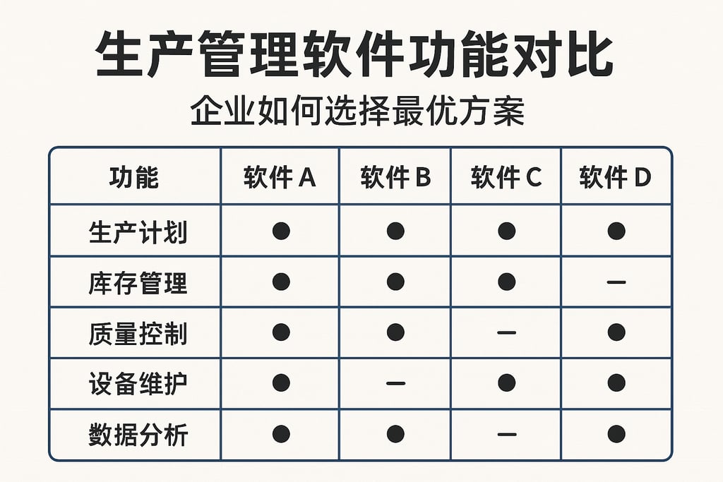 生产管理软件功能对比：企业如何选择最优方案