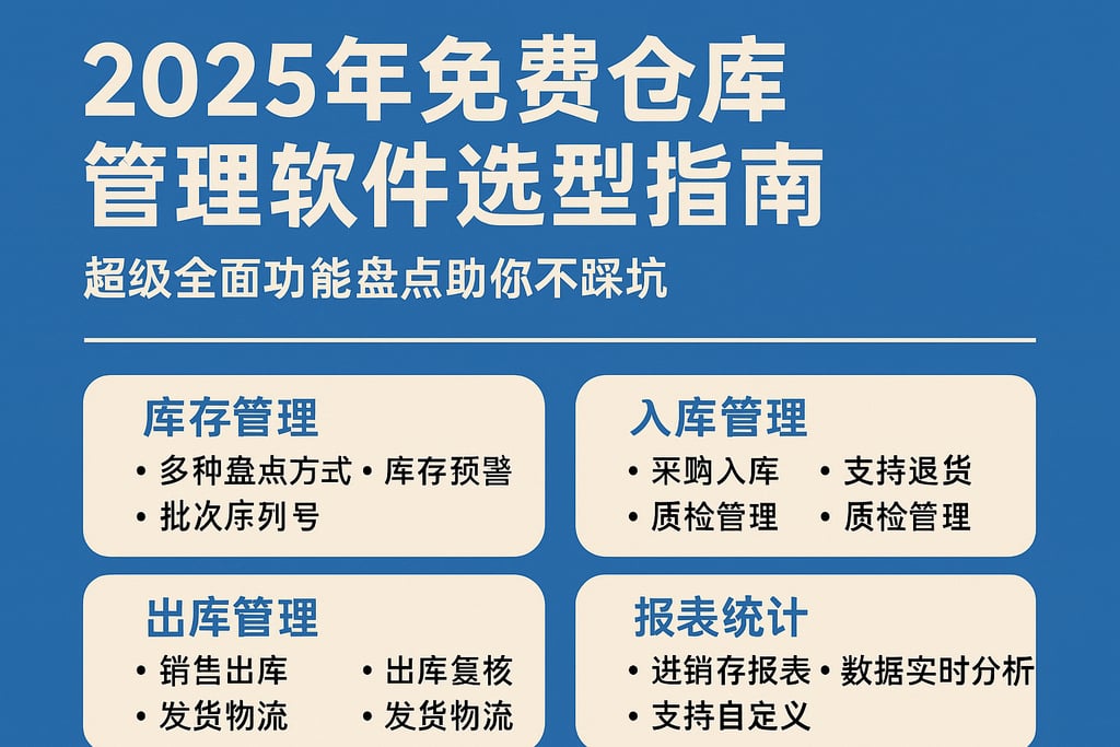 2025年免费仓库管理软件选型指南，超级全面功能盘点助你不踩坑
