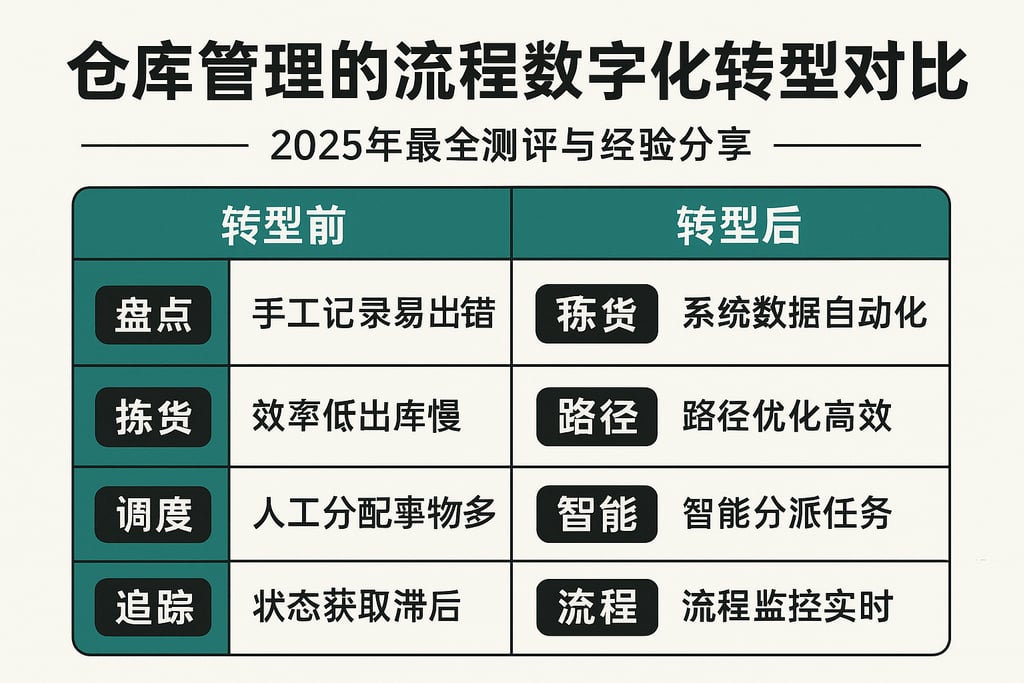 仓库管理的流程数字化转型对比，收藏！2025年最全测评与经验分享
