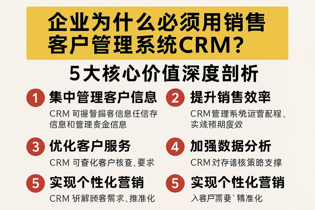 企业为什么必须用销售客户管理系统CRM？5大核心价值深度剖析