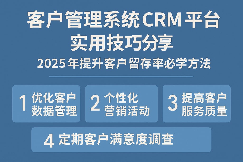 客户管理系统crm平台实用技巧分享，2025年提升客户留存率必学方法