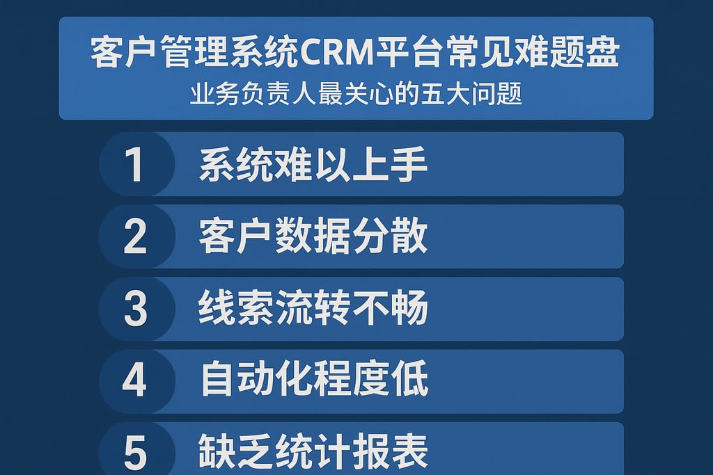 客户管理系统crm平台常见难题盘点，业务负责人最关心的五大问题