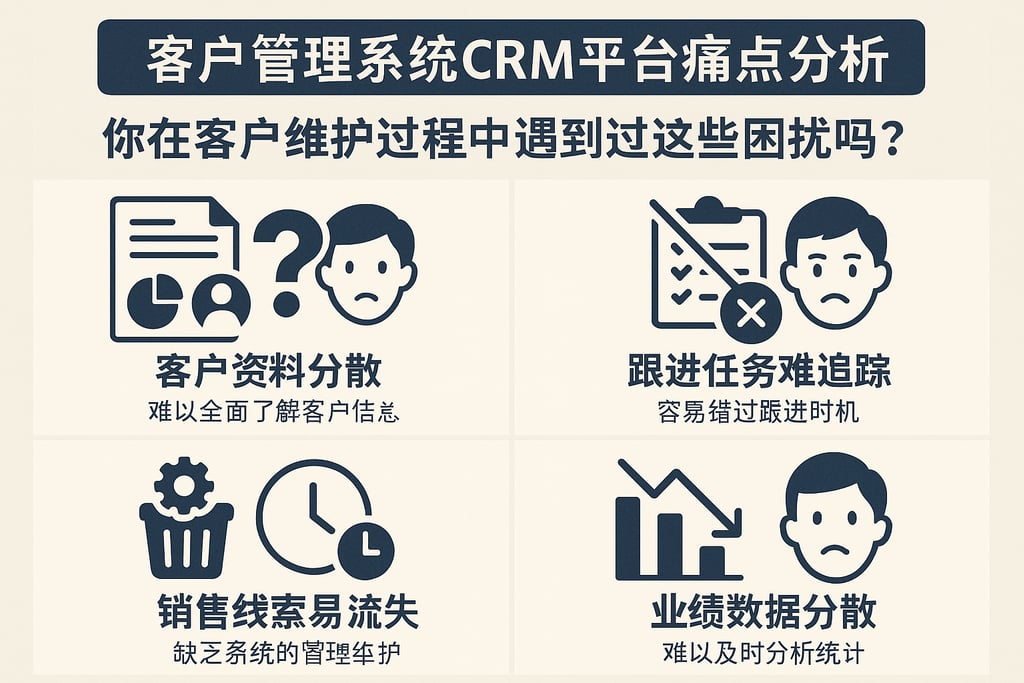 客户管理系统crm平台痛点分析：你在客户维护过程中遇到过这些困扰吗？