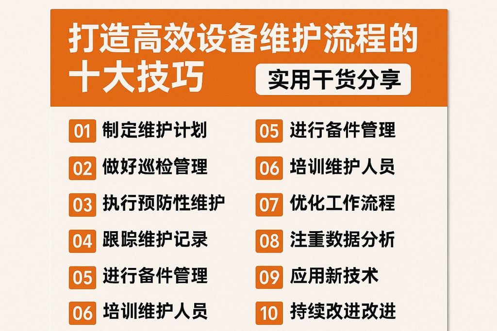 打造高效设备维护流程的十大技巧，实用干货分享