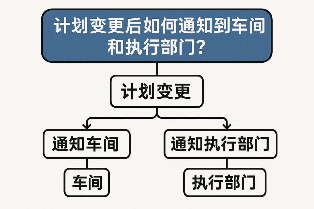 计划变更后如何通知到车间和执行部门？