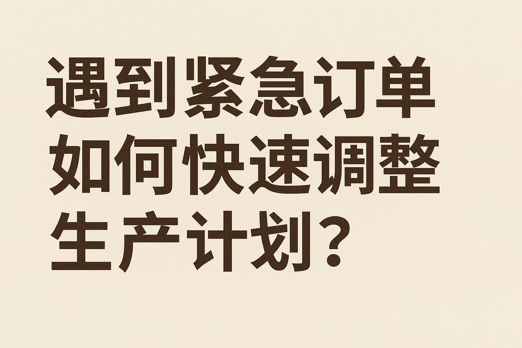 遇到紧急订单如何快速调整生产计划？