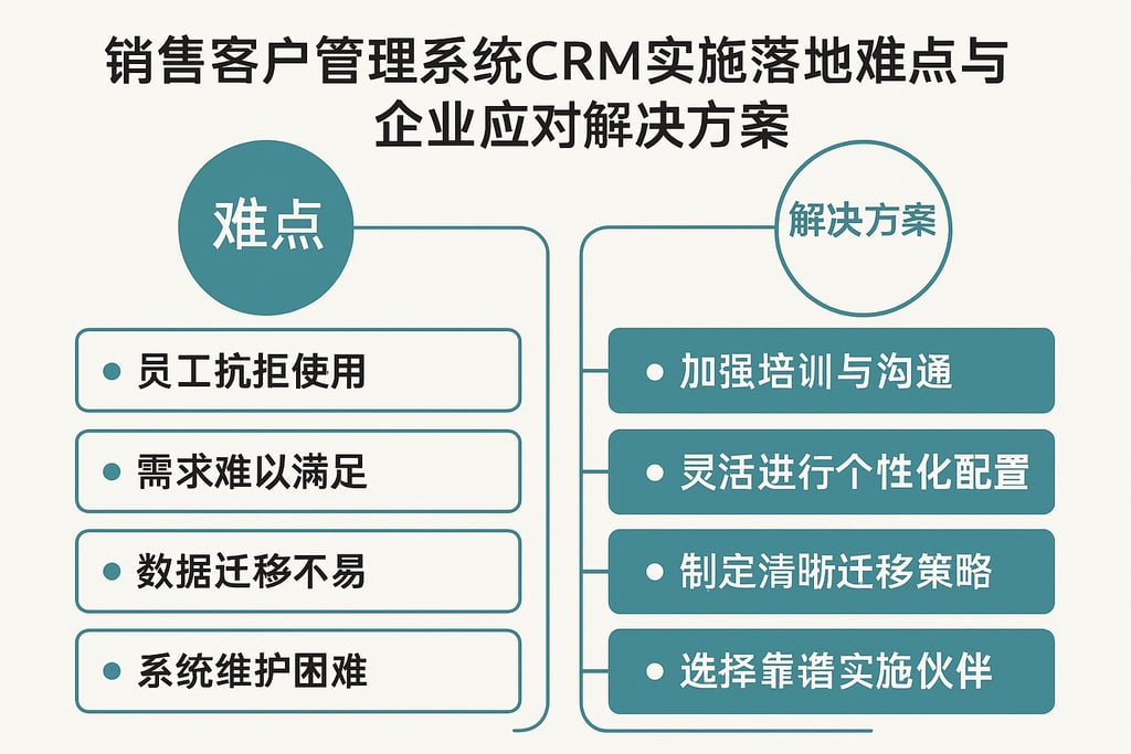 销售客户管理系统CRM实施落地难点与企业应对解决方案