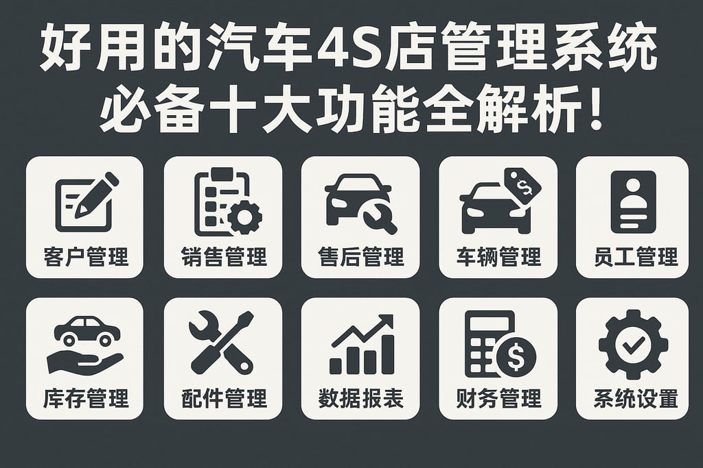 好用的汽车4s店管理系统必备十大功能全解析！