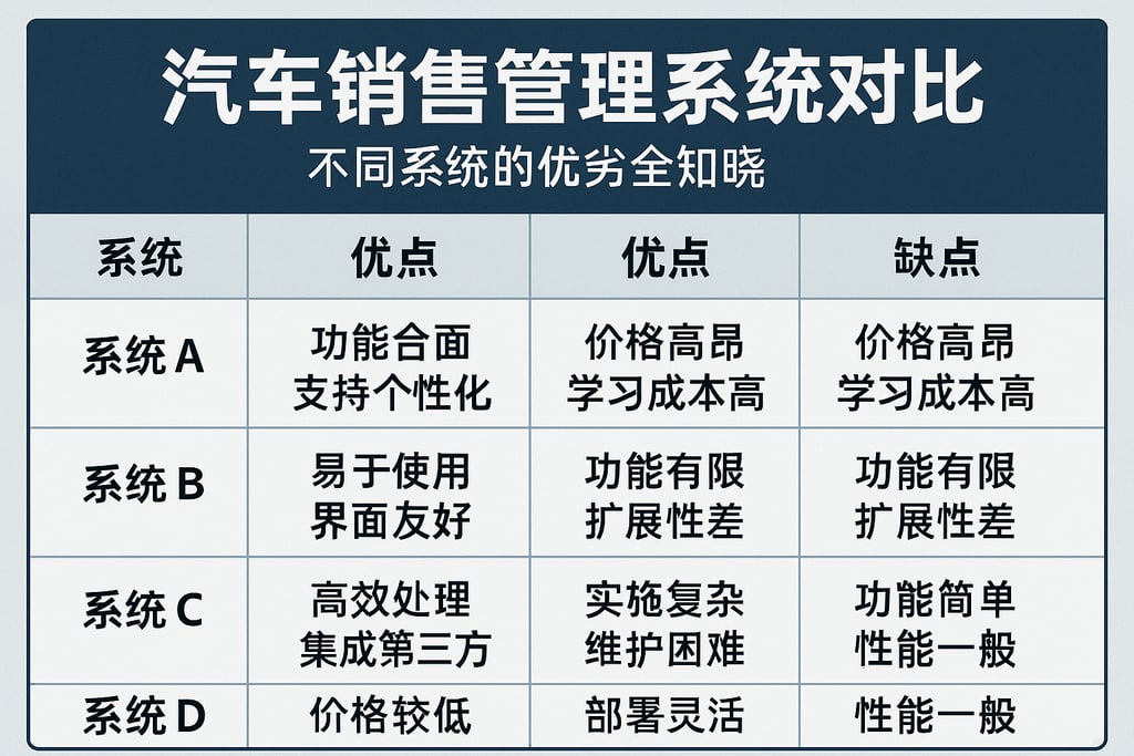 汽车销售管理系统对比：不同系统的优劣全知晓
